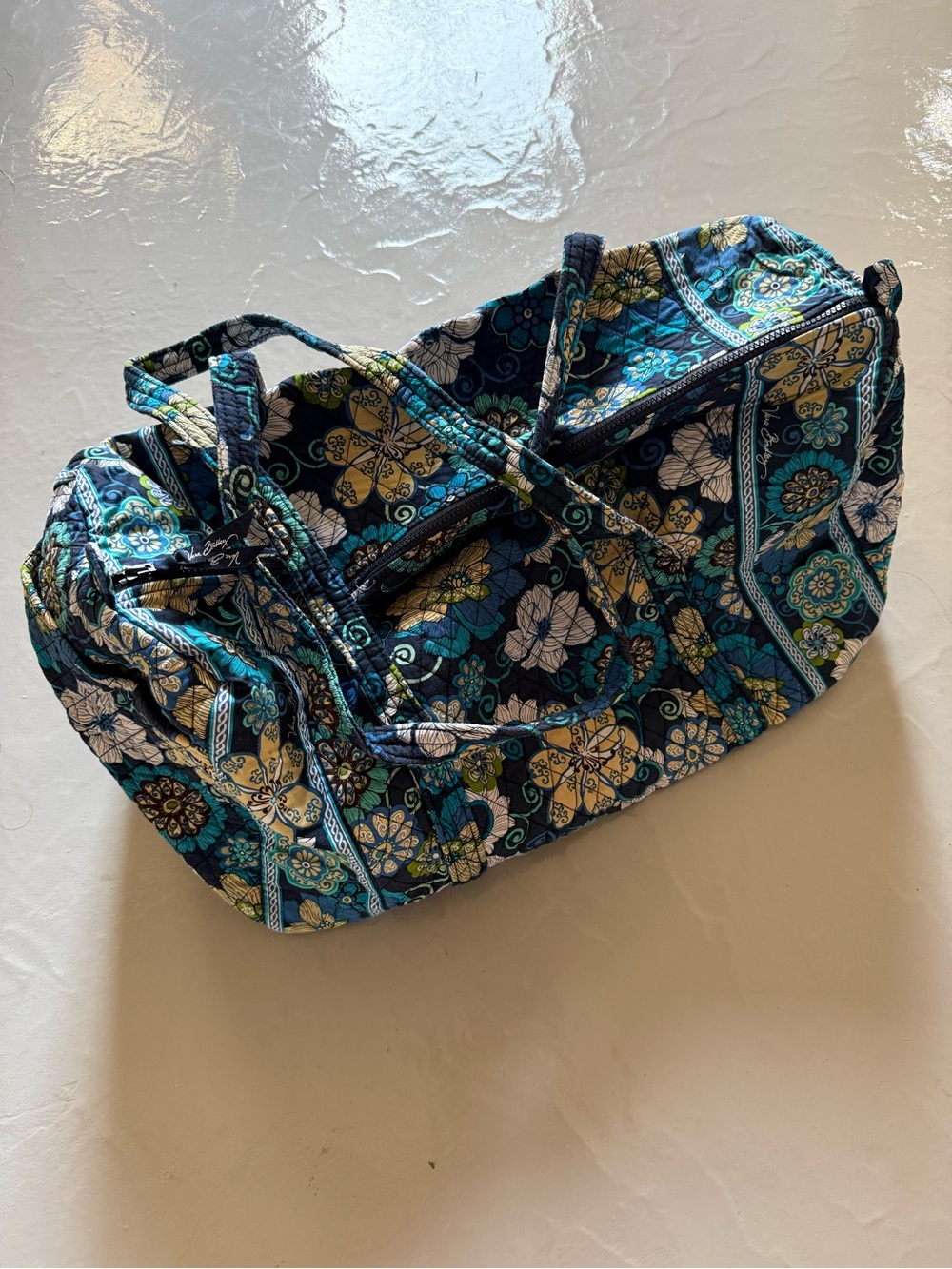 Vera Bradley Large Duffle Bag in Mod Floral Blue